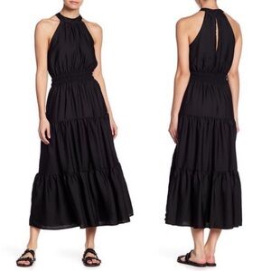 Lost & Wander Black Tiered Dress Large